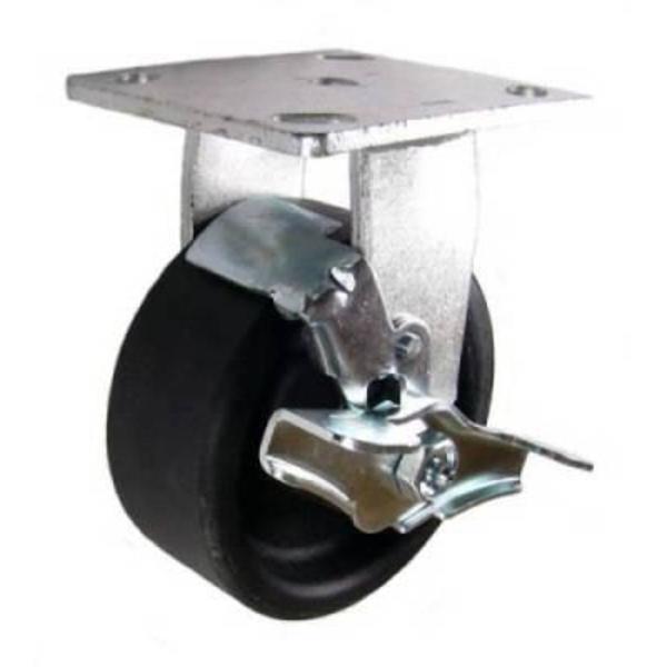 Mapp Caster 5"X2" High Temp Nylon Wheel Rigid Caster W/ Brake - 1,000 Lbs Cap 146HEAT520RB